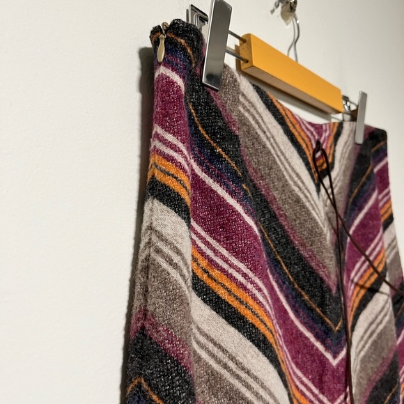 Zara Multicolor Chevron Midi Skirt - Picture 9 of 12